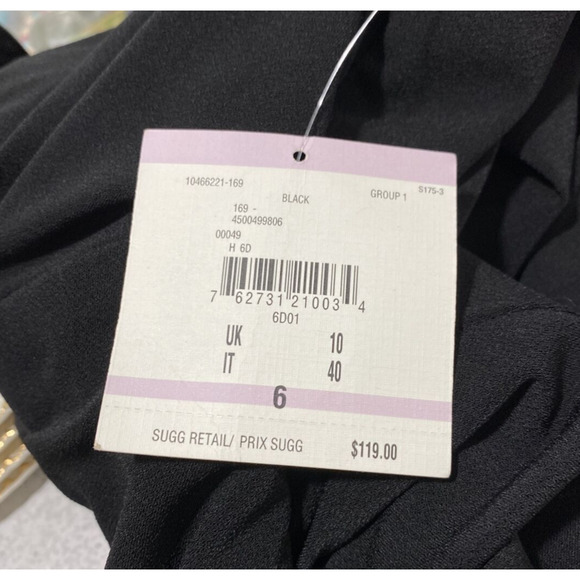 Anne Klein size 6 cocktail dress black scoop neck sleeveless classic sheath NEW - Picture 7 of 8